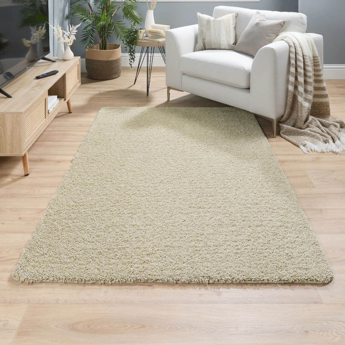 Washable Stone Shaggy Rug