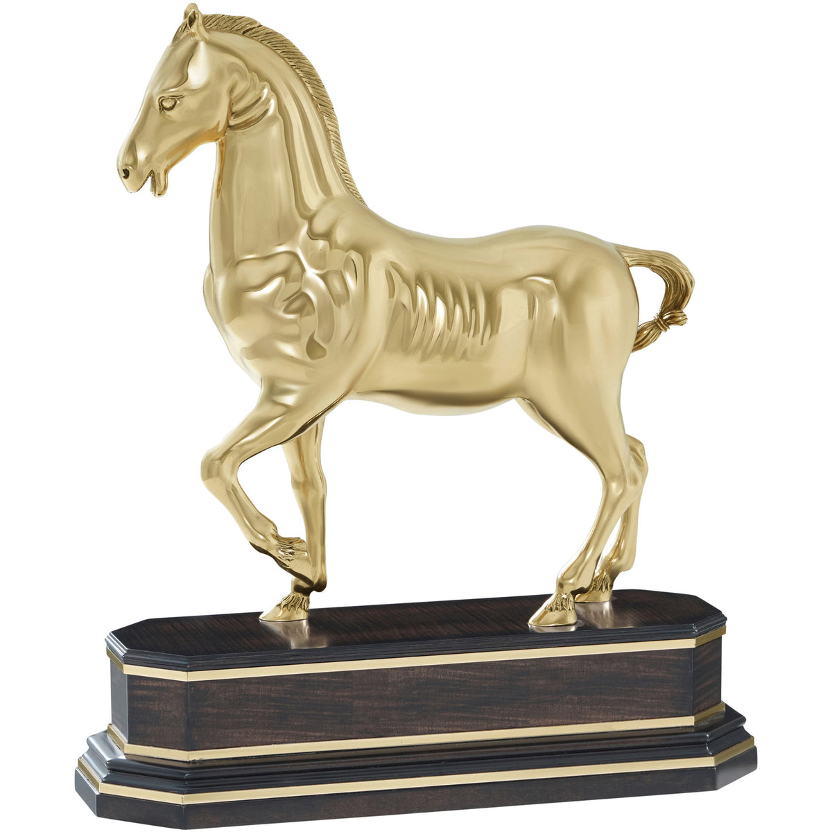 Dressage Sculpture in Polished Brass