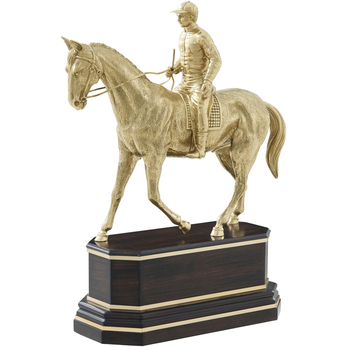 Thoroughbred Horse Sculpture in Polished Brass