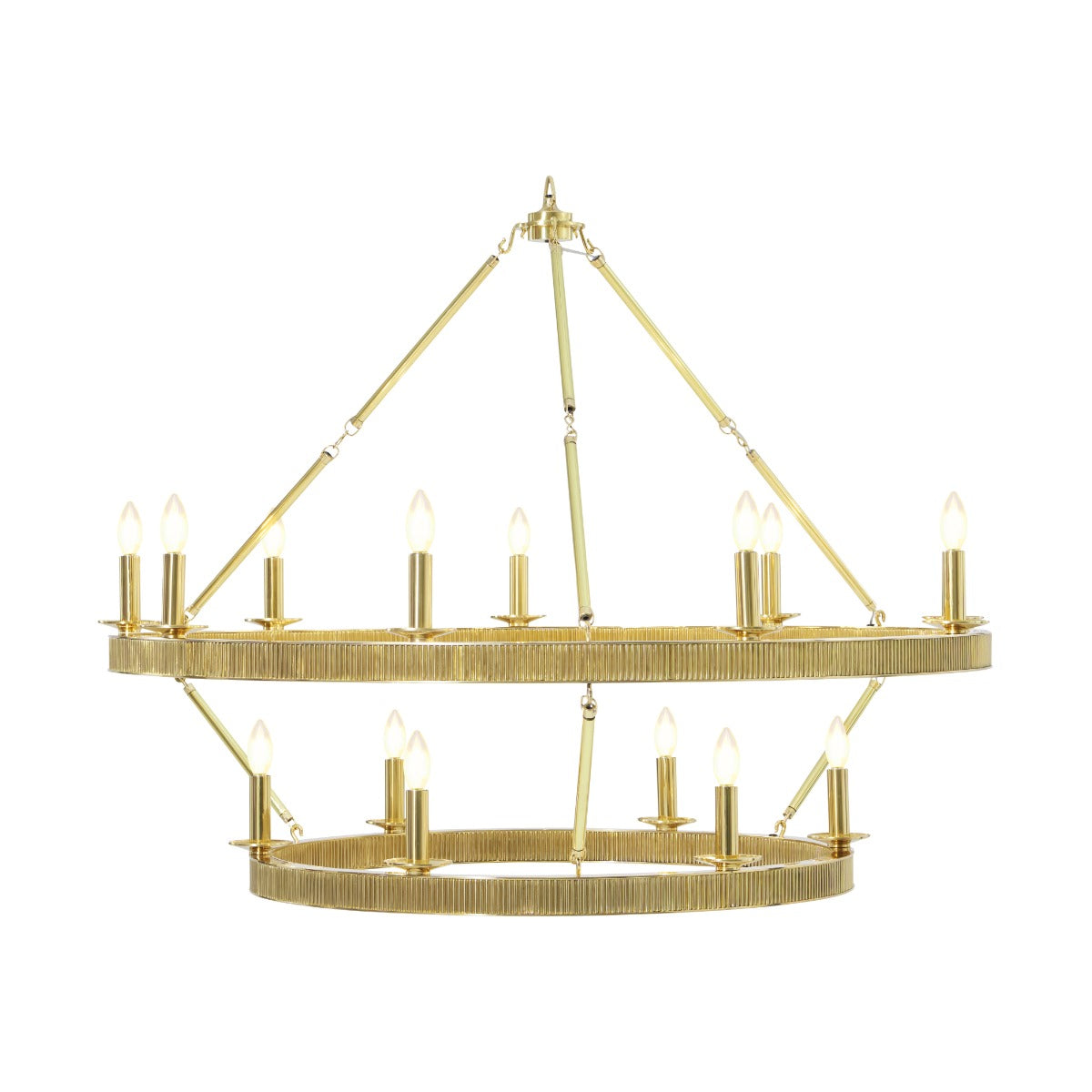 Simon Grande Stack Chandelier in Polished Brass