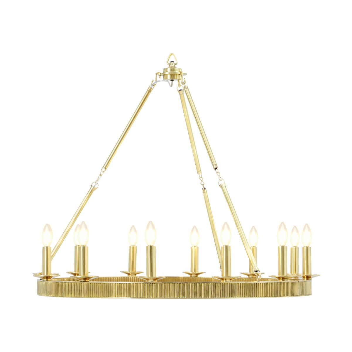 Simon Grande Round Chandelier in Polished Brass