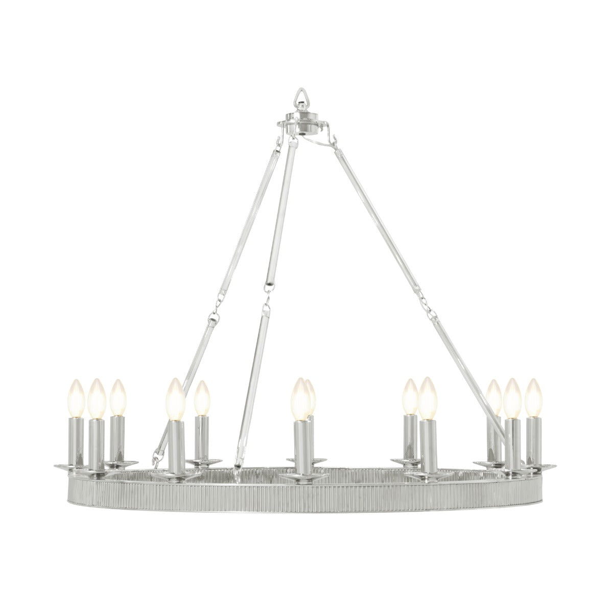 Simon Grande Round Chandelier in Nickel
