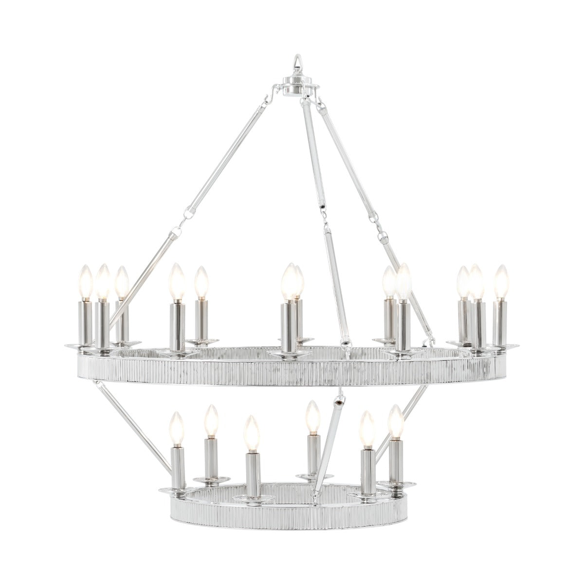 Simon Media Stack Chandelier in Nickel