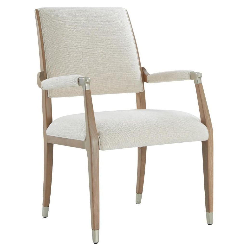 Origins Wooden Upholstered Dining Arm Chair in Sesame