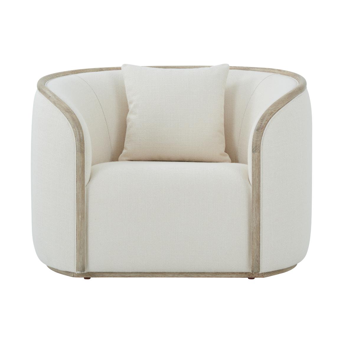 Repose Wooden Upholstered Club Chair in Grey Oak Finish