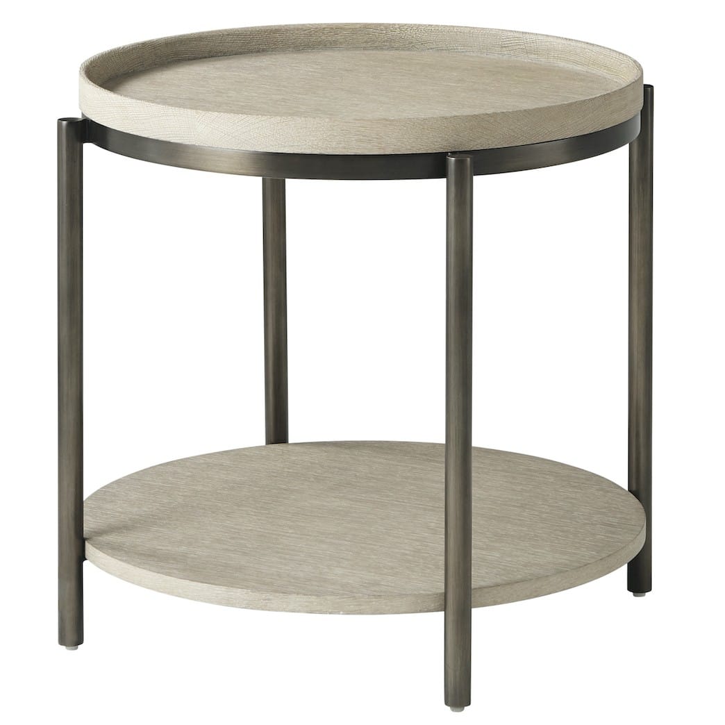 Theodore Alexander Living Iron Side Table Veneer Top House of Isabella UK