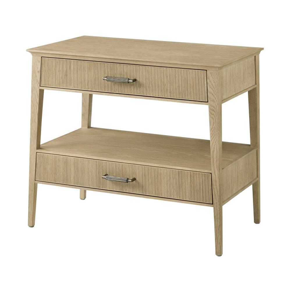 Balboa Wooden Bedside Table in Coastal Grey