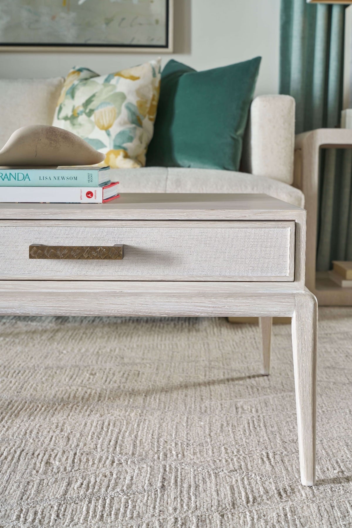 Singer Coffee Table with Wallpaper Drawer Fronts