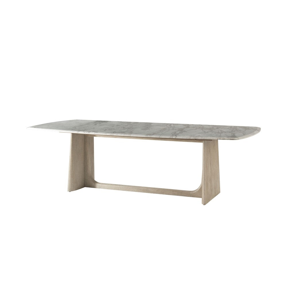 Wooden Dining Table Marble Top Large