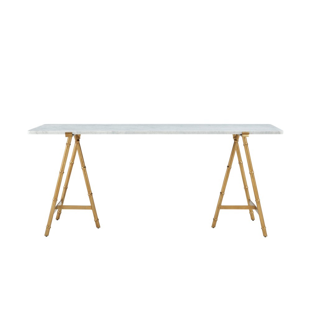 Kesden Bianco Marble Top Desk