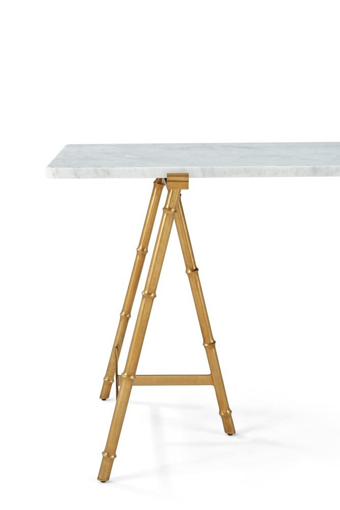 Kesden Bianco Marble Top Desk