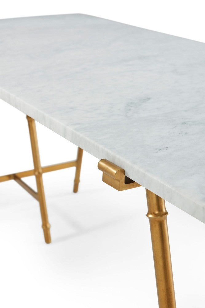 Kesden Bianco Marble Top Desk