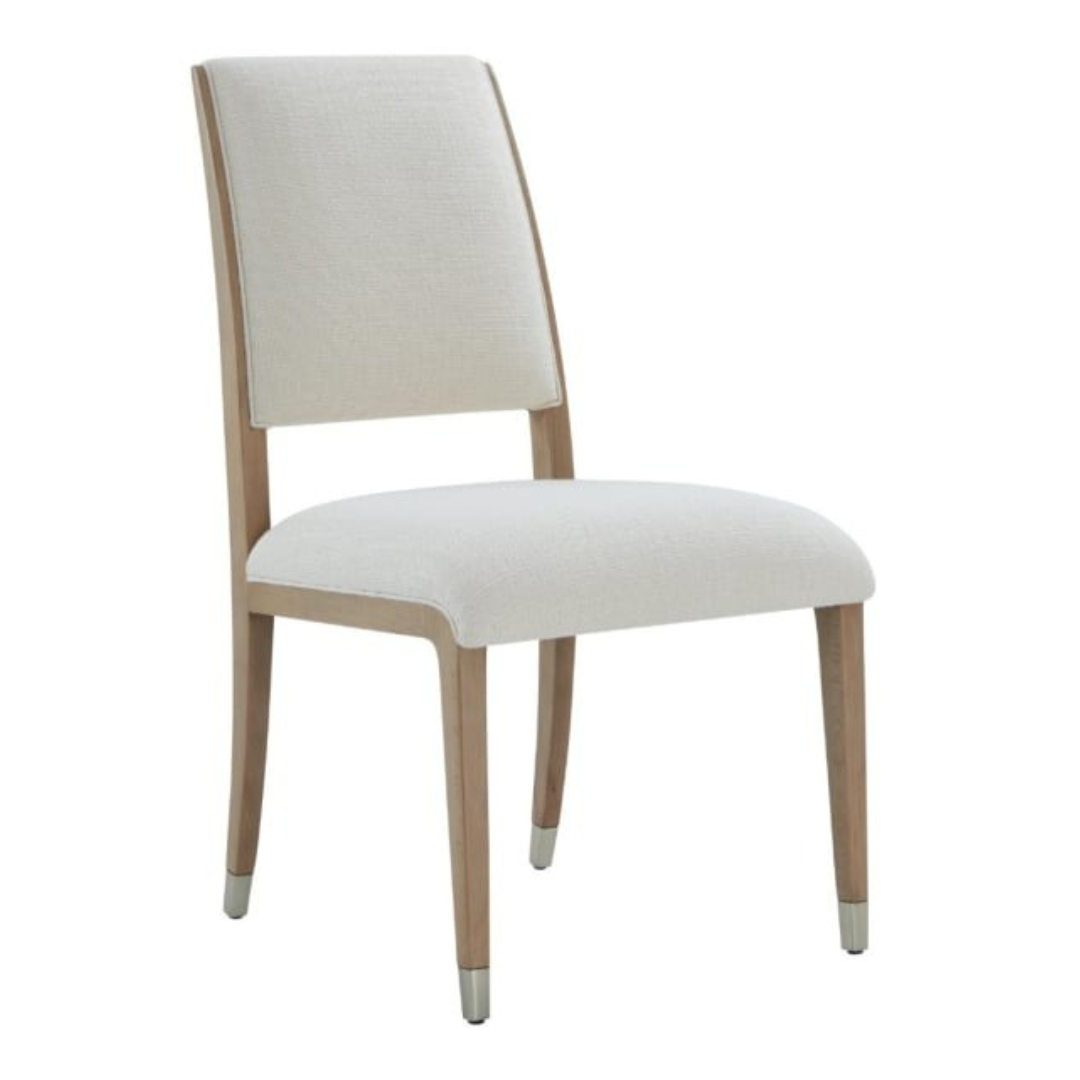 Origins Wooden Upholstered Dining Side Chair in Sesame Finish