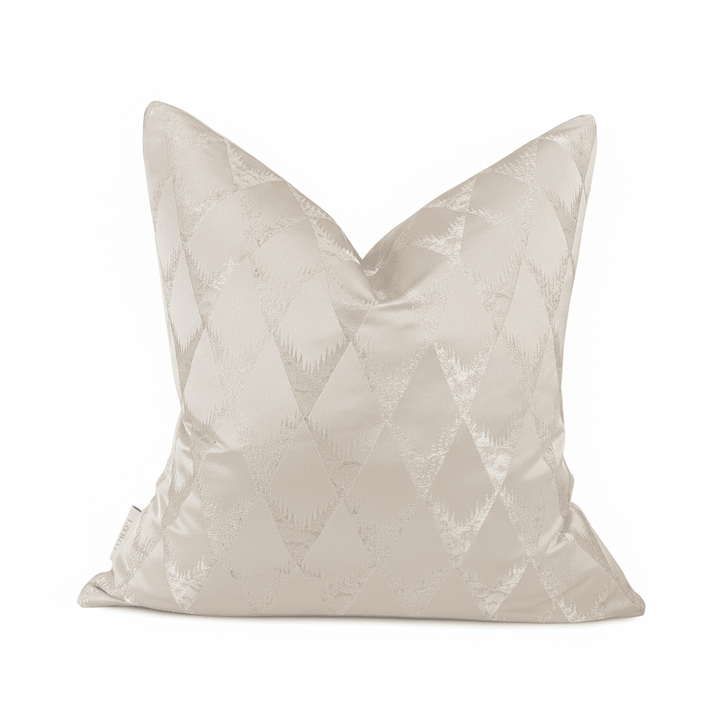 Tacoma Cream & Gold Geometric Metallic Cushion - 50x50cm