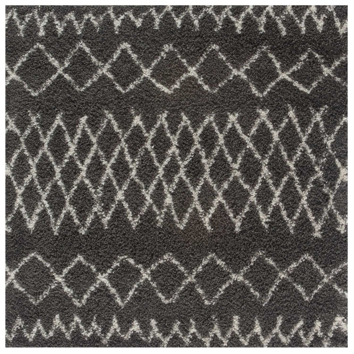 The Rugs Rugs 120X120 cm Moroccan Dark Grey Shaggy Rug | 940 House of Isabella UK