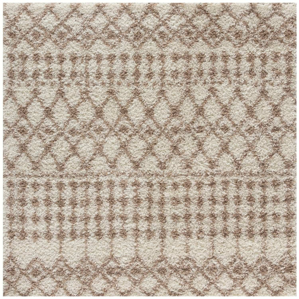 The Rugs Rugs 120X120 cm Moroccan Ivory Beige Shaggy Rug | 1030 House of Isabella UK