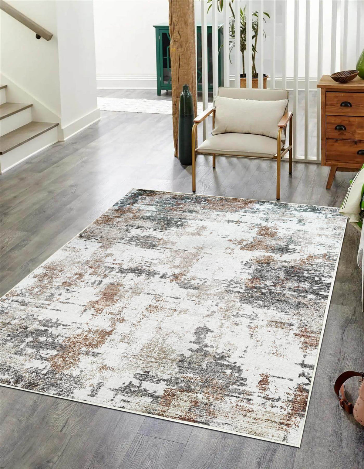The Rugs Rugs 120X160 cm Tokyo Abstract Rust Rug House of Isabella UK