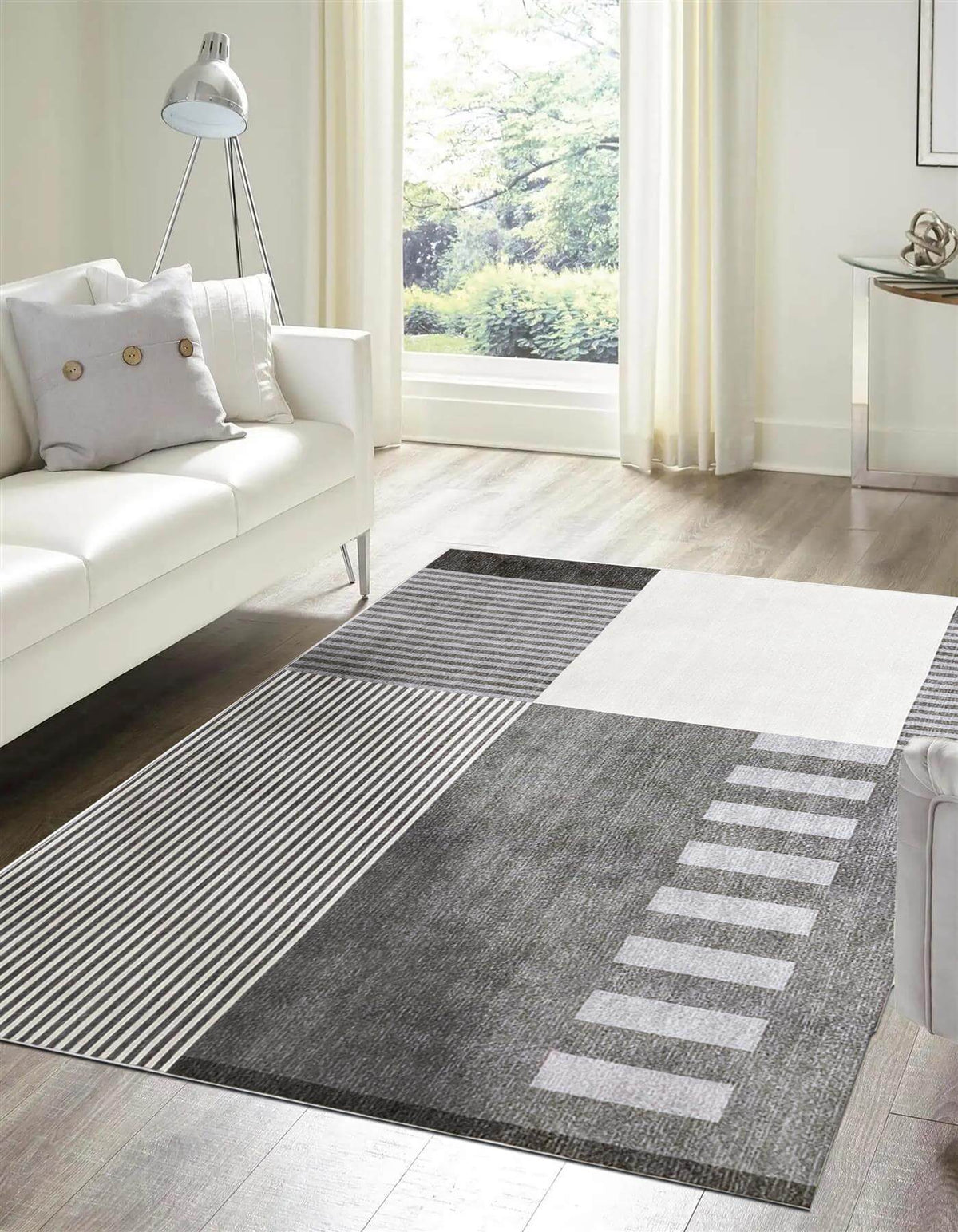 The Rugs Rugs 120X160 cm Tokyo Geo Blocks Grey Rug House of Isabella UK