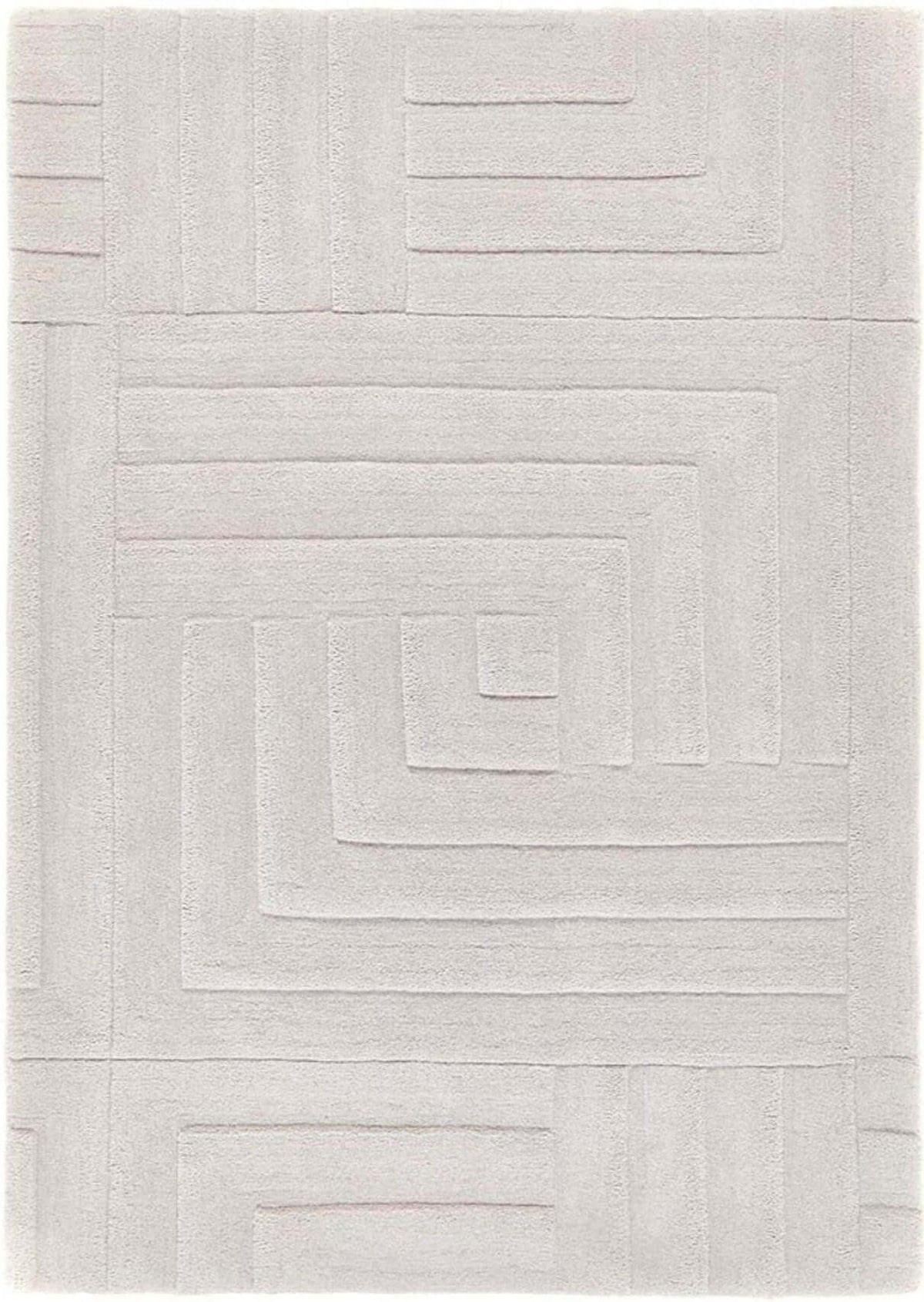 The Rugs Rugs 120X170 cm Maze Grey Geometric Wool Rug House of Isabella UK
