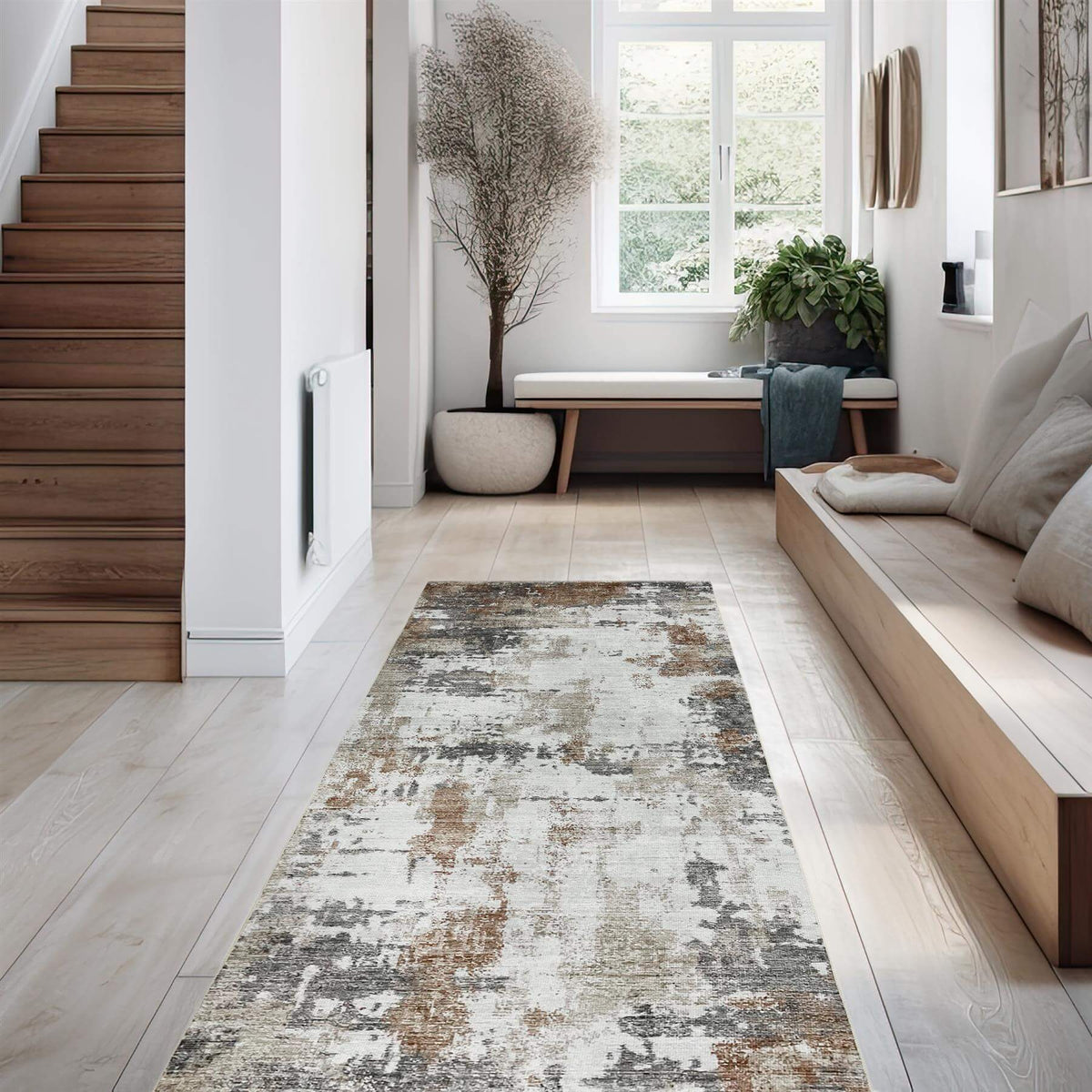 The Rugs Rugs 60X180 cm Tokyo Abstract Rust Rug House of Isabella UK