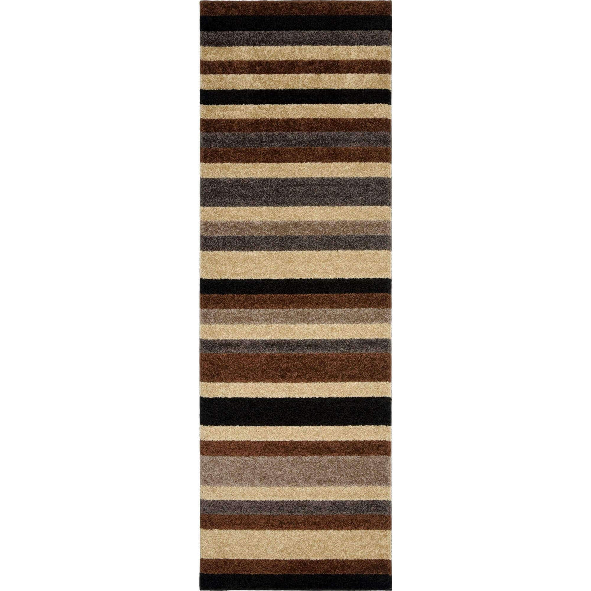 The Rugs Rugs 66X200 cm Linea Striped Caramel Washable Rug House of Isabella UK