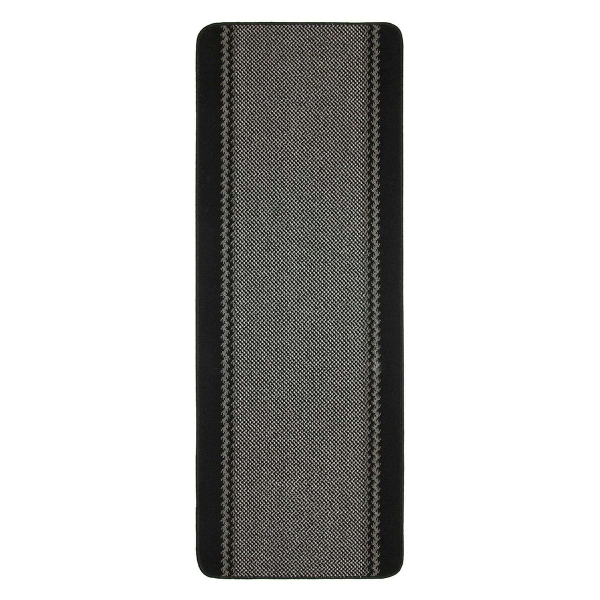 The Rugs Rugs 67X180 cm Washable Bordered Black Rug  | 116Bl House of Isabella UK