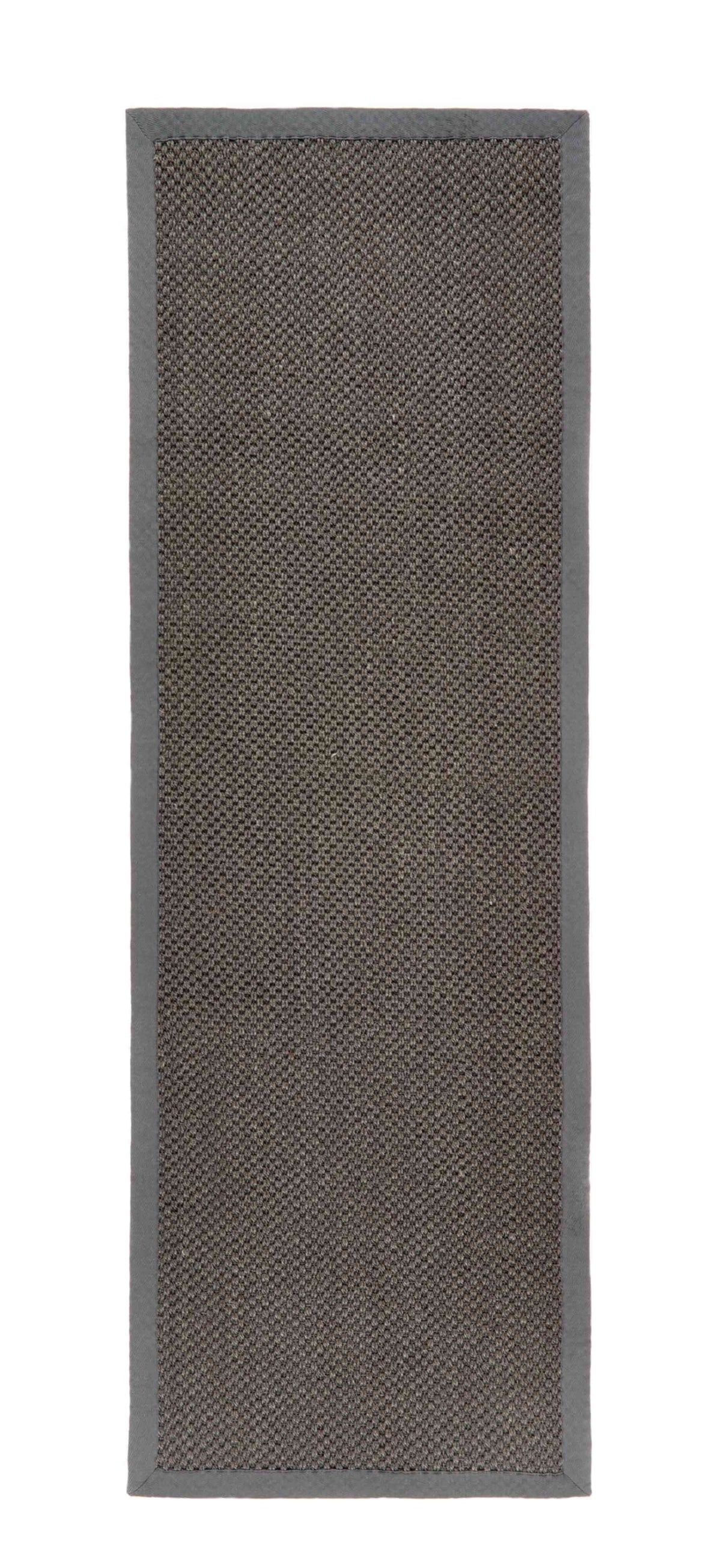The Rugs Rugs 67X200 cm Bordered Dark Grey Non-Slip Sisal Rug House of Isabella UK