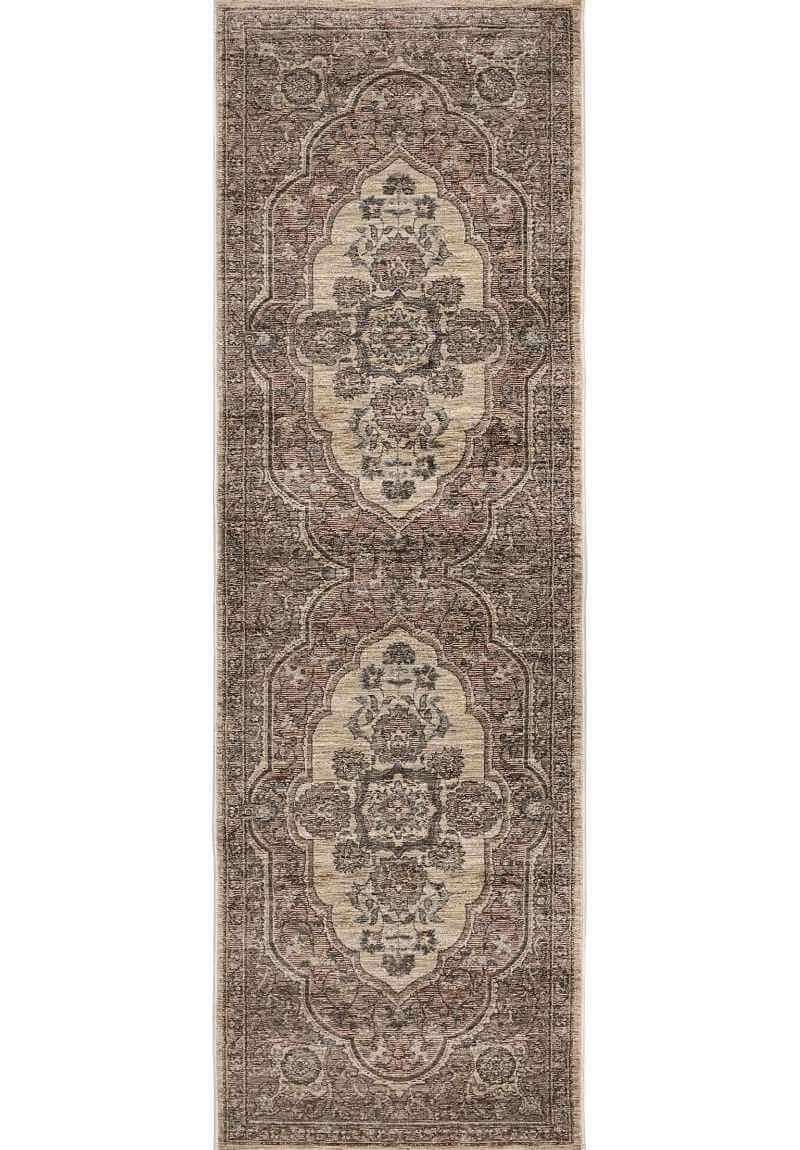The Rugs Rugs 68X235 cm Raja Medallion Vintage Rug – Brown Heritage Elegance House of Isabella UK