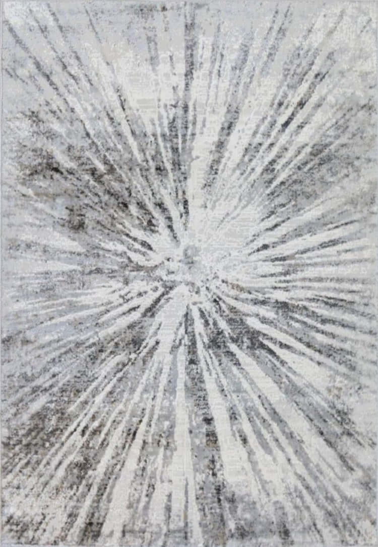 The Rugs Rugs 80X150 cm Abstract Burst Grey Rug | D149A House of Isabella UK