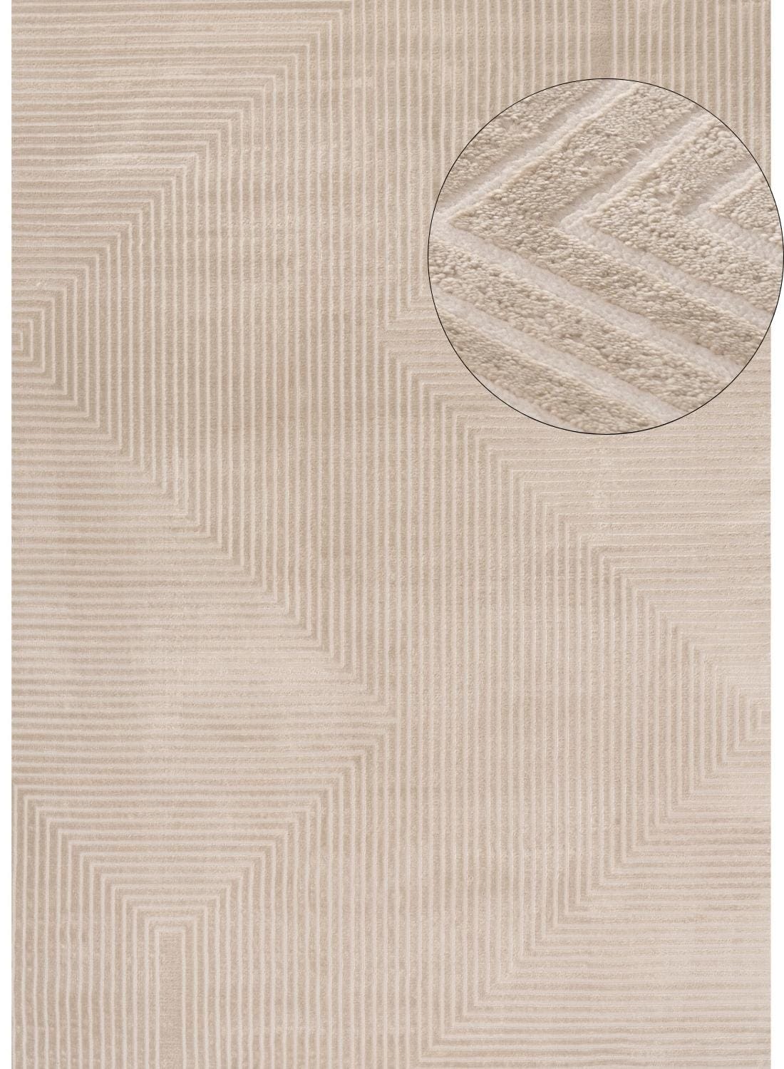 The Rugs Rugs 80X150 cm Carmel Beige-Cream Geometric Rug | 6050 House of Isabella UK