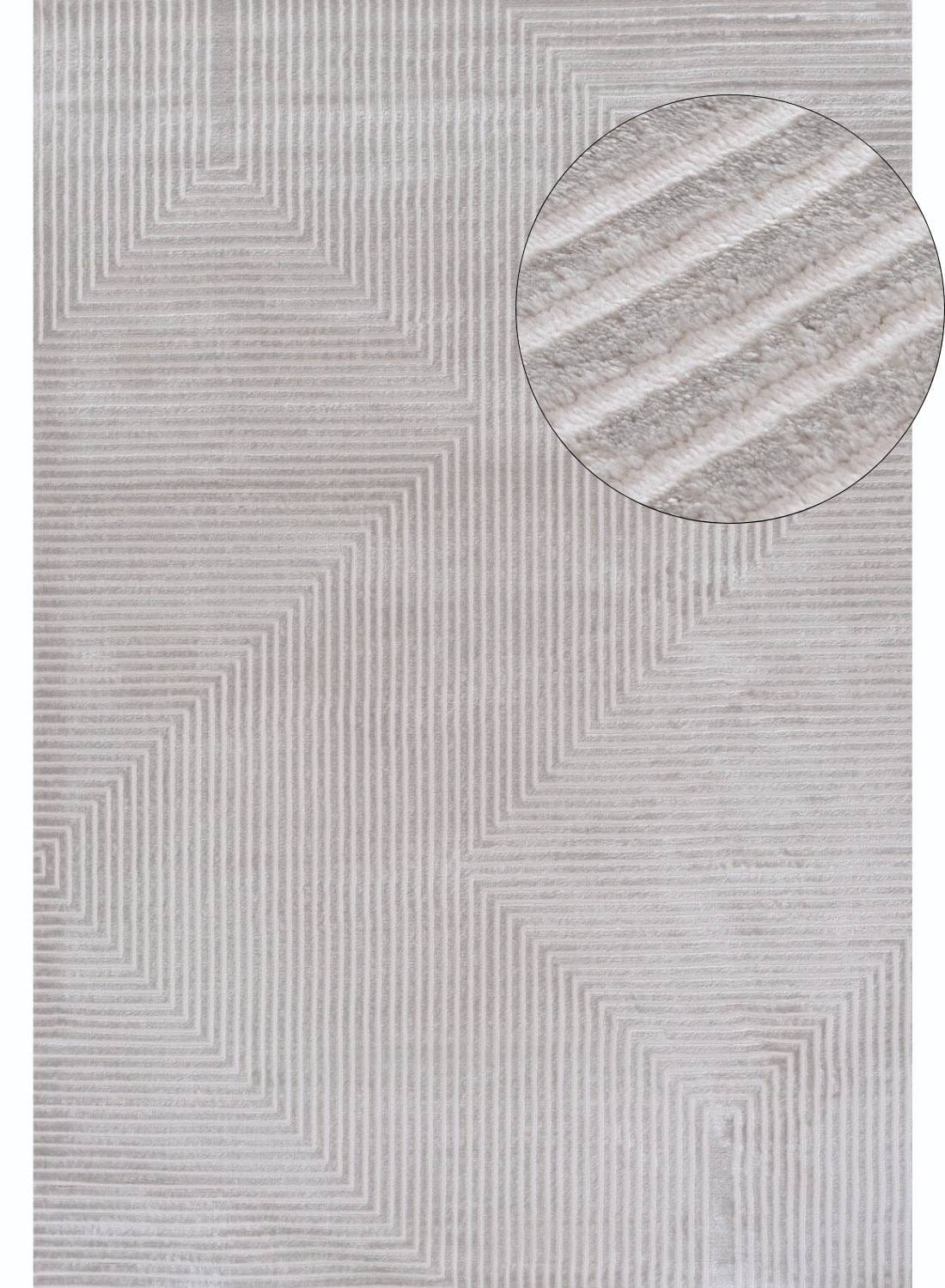 The Rugs Rugs 80X150 cm Carmel Grey-Cream Geometric Rug | 6050 House of Isabella UK