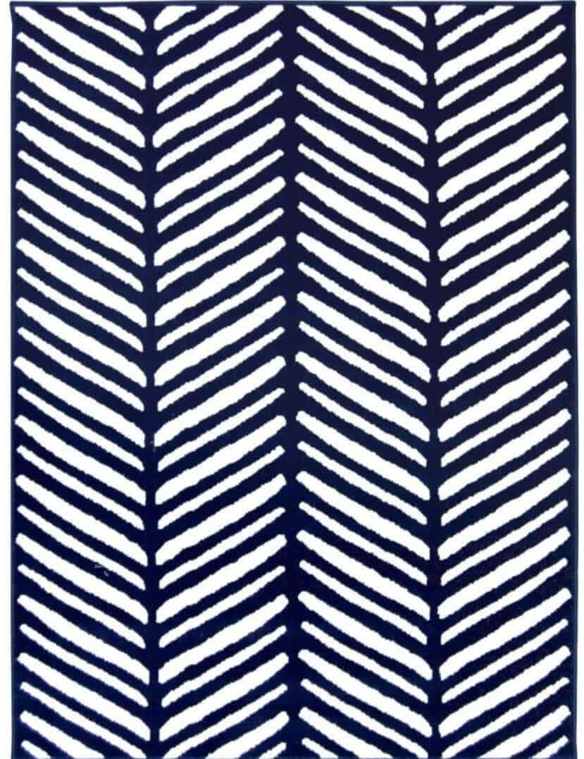 The Rugs Rugs 80X150 cm Maestro Herringbone Blue Rug House of Isabella UK