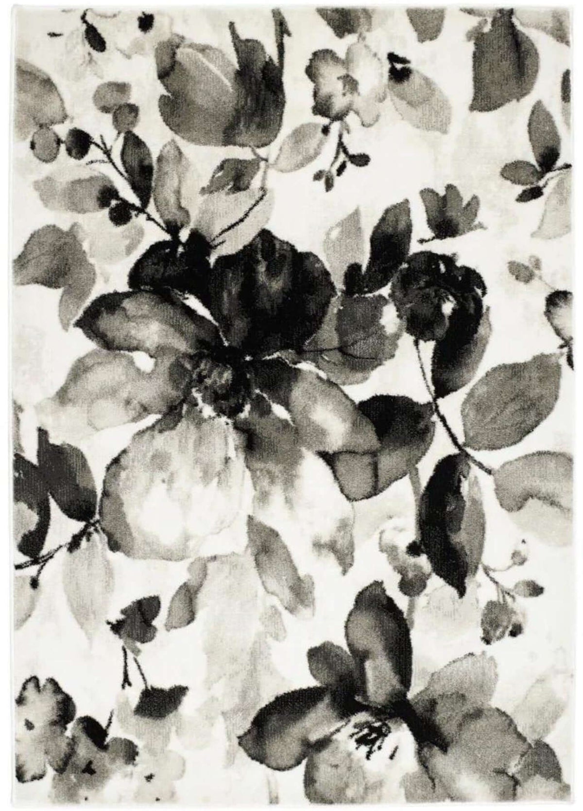 The Rugs Rugs 80X150 cm Watercolour Floral Design Rug - Grey House of Isabella UK
