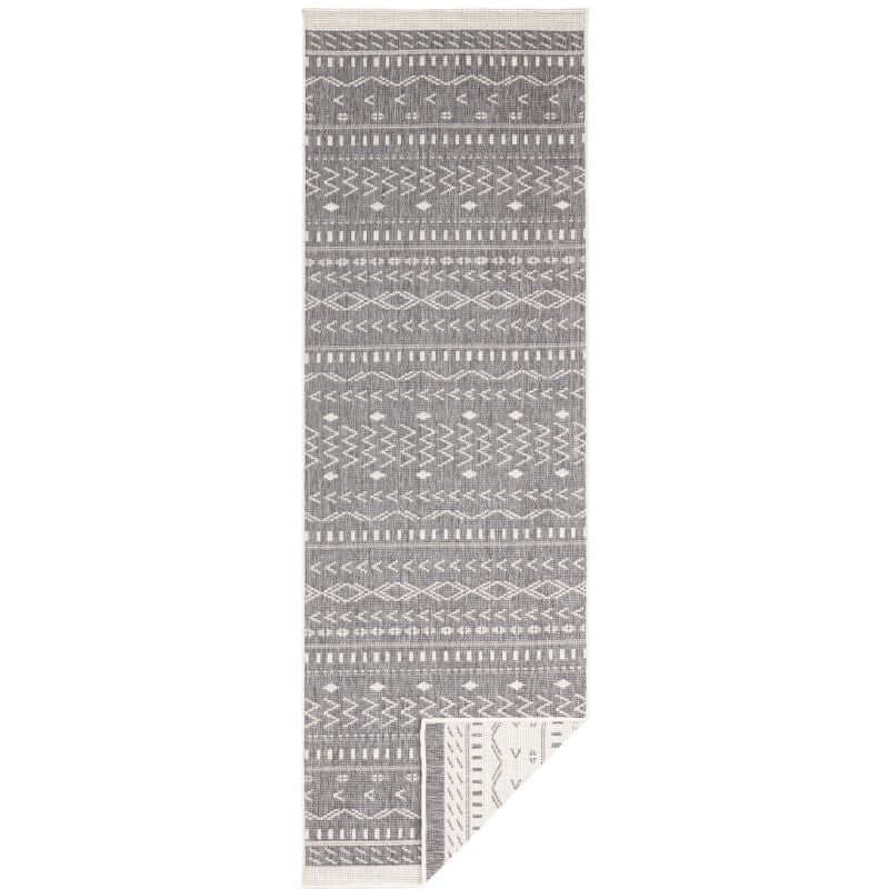 The Rugs Rugs 80X250 cm / Grey Kuba Reversible Indoor-Outdoor Rug House of Isabella UK