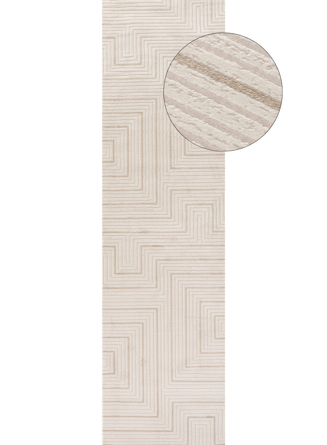 The Rugs Rugs 80X300 cm Carmel Cream-Beige Geometric Rug | 6040 House of Isabella UK