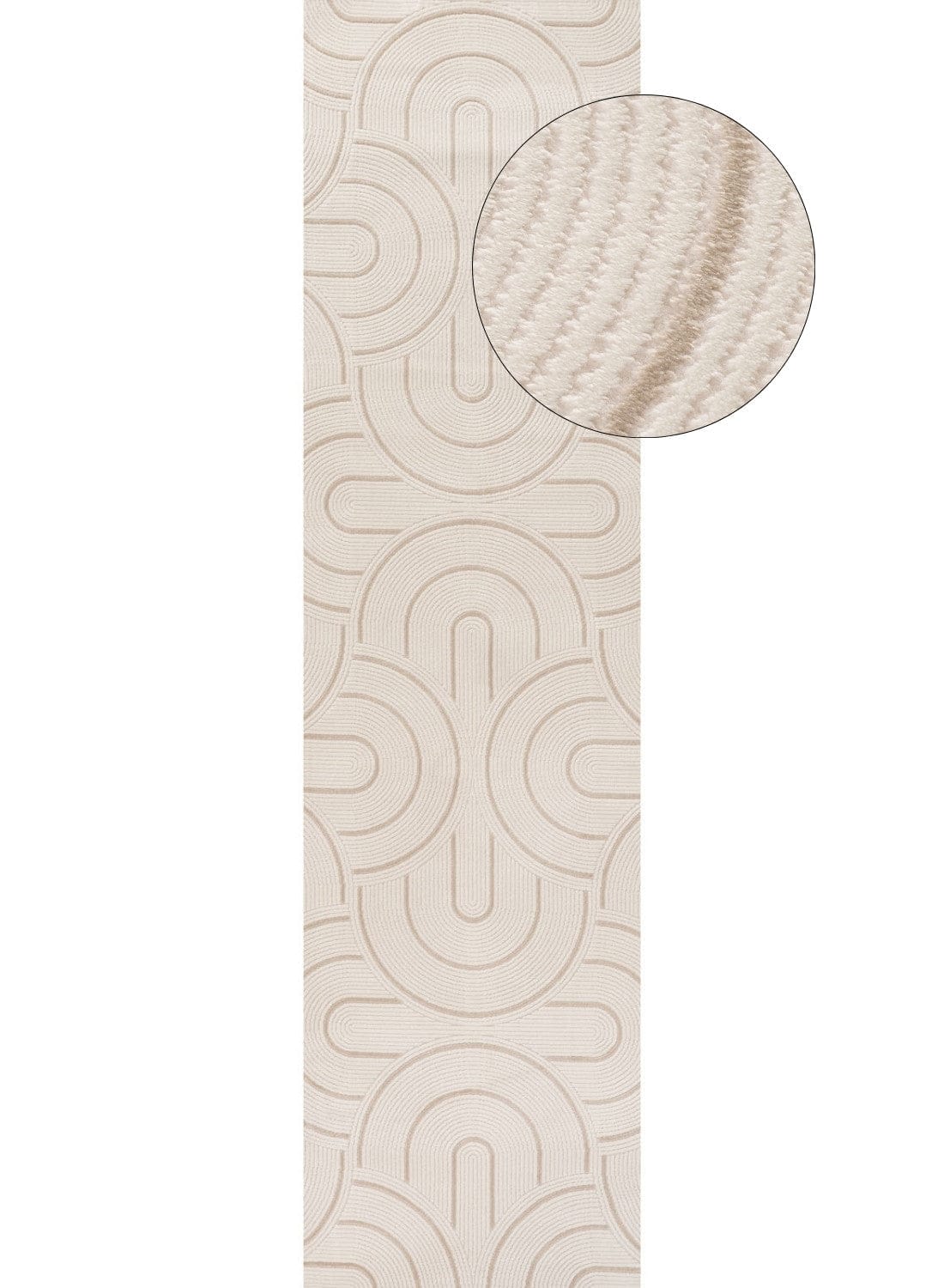 The Rugs Rugs 80X300 cm Carmel Cream-Beige Geometric Rug | 6070 House of Isabella UK