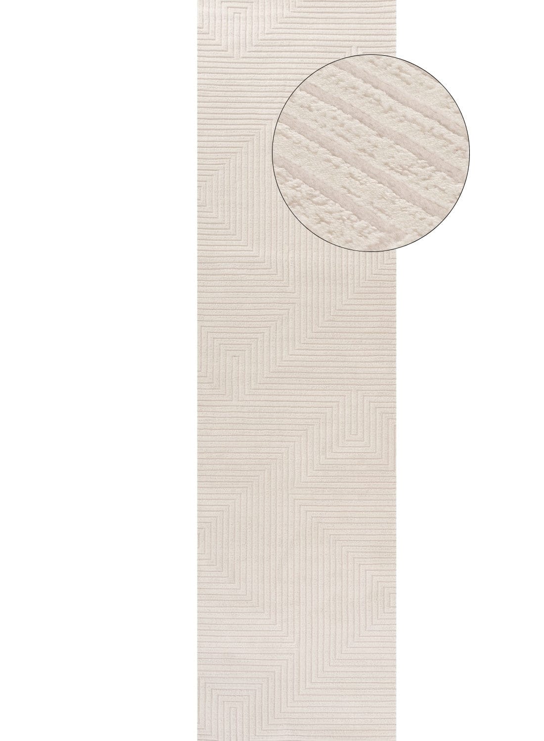 The Rugs Rugs 80X300 cm Carmel Cream Geometric Rug | 6040 House of Isabella UK
