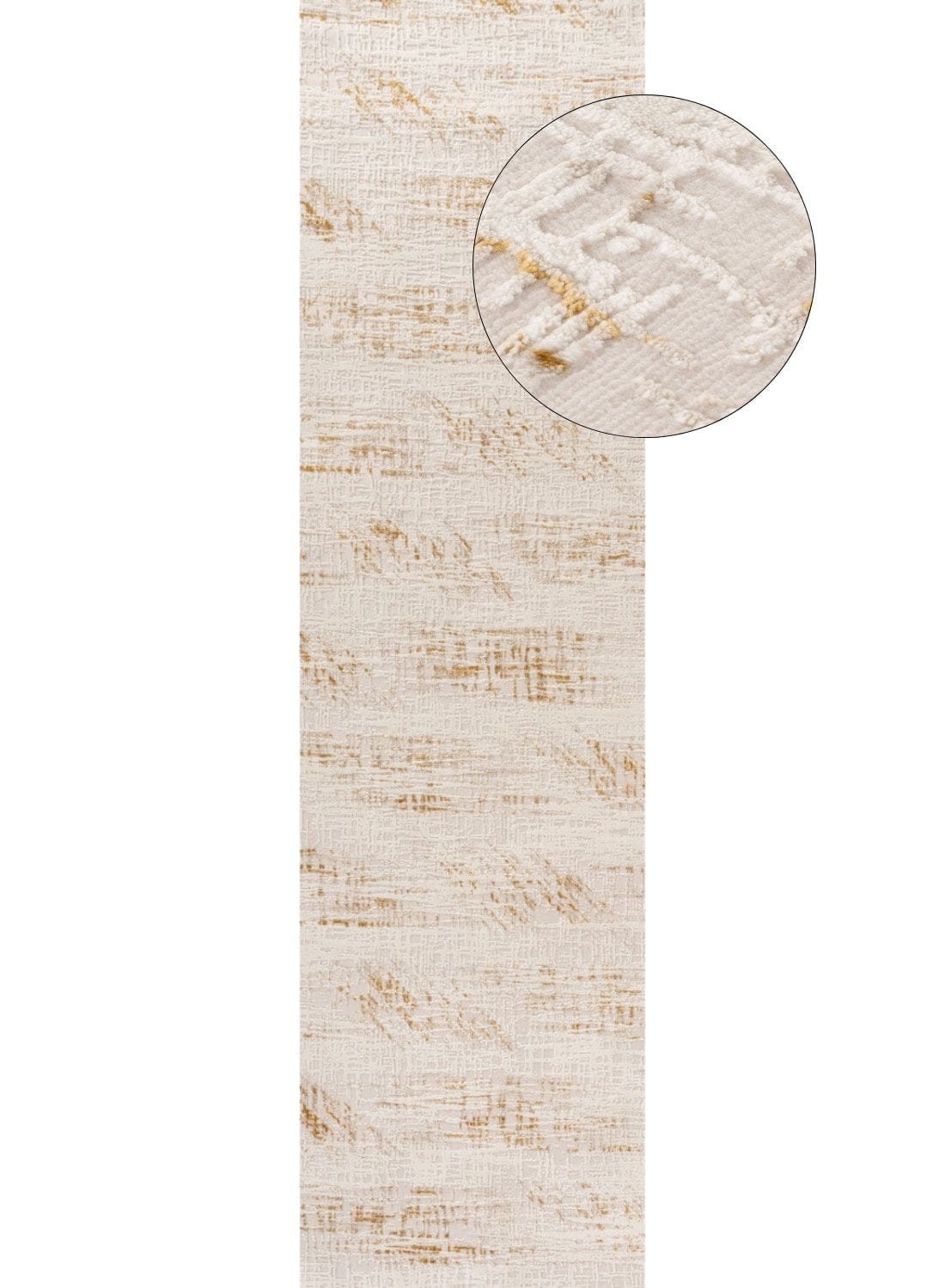 The Rugs Rugs 80X300 cm Carmel Cream-Gold Abstract Rug | 6030 House of Isabella UK
