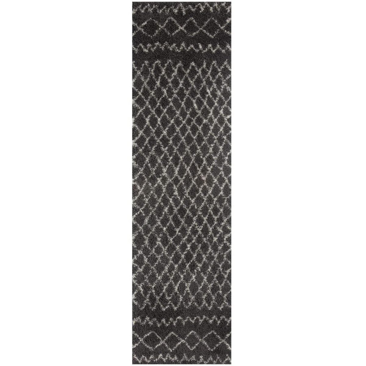 The Rugs Rugs 80X300 cm Moroccan Dark Grey Shaggy Rug | 940 House of Isabella UK