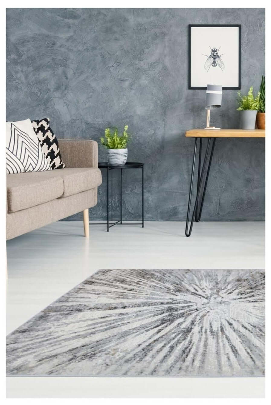 The Rugs Rugs Abstract Burst Grey Rug House of Isabella UK