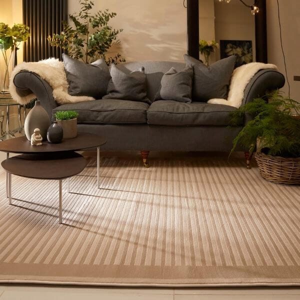 The Rugs Rugs Belgrade Natural Striped Rug House of Isabella UK