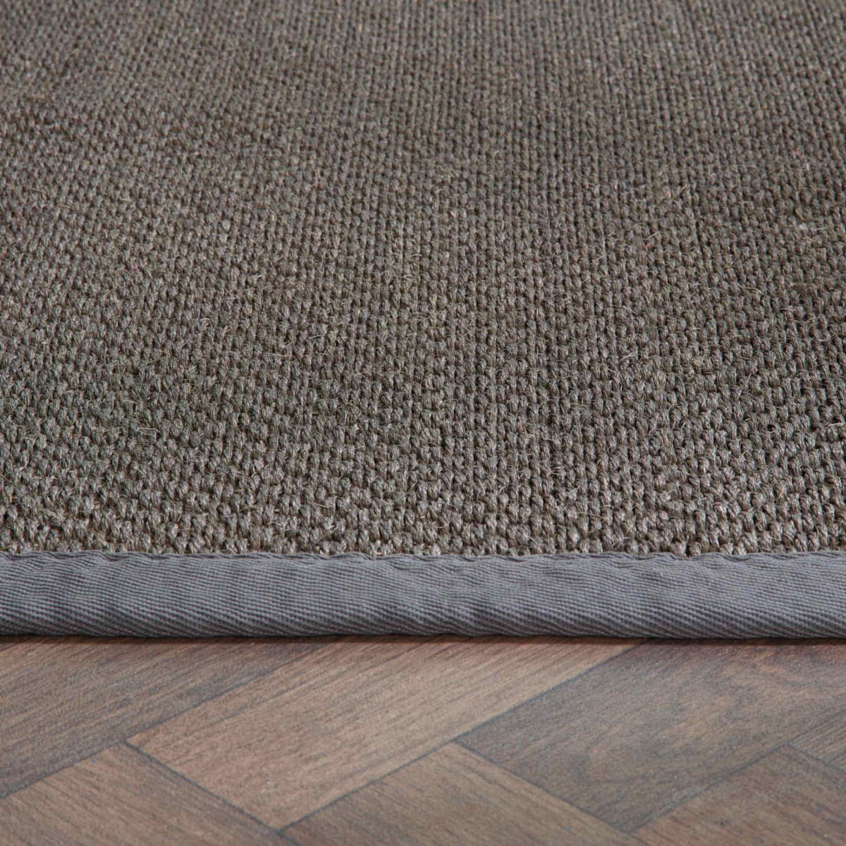 The Rugs Rugs Bordered Dark Grey Non-Slip Sisal Rug House of Isabella UK