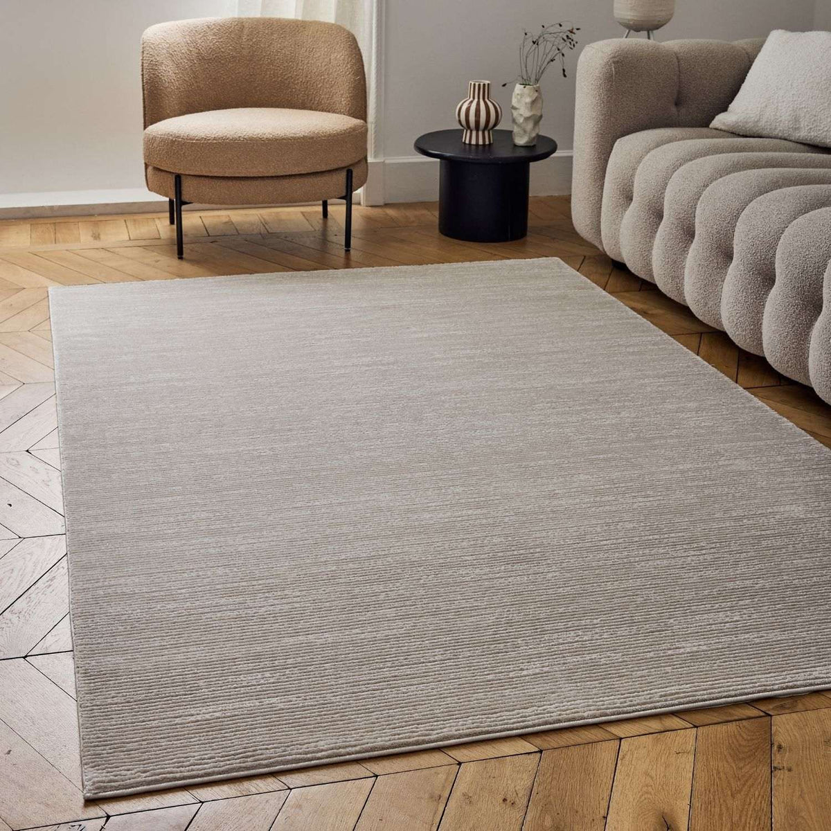 The Rugs Rugs Carmel Beige-Cream Striped Rug | 6020 House of Isabella UK