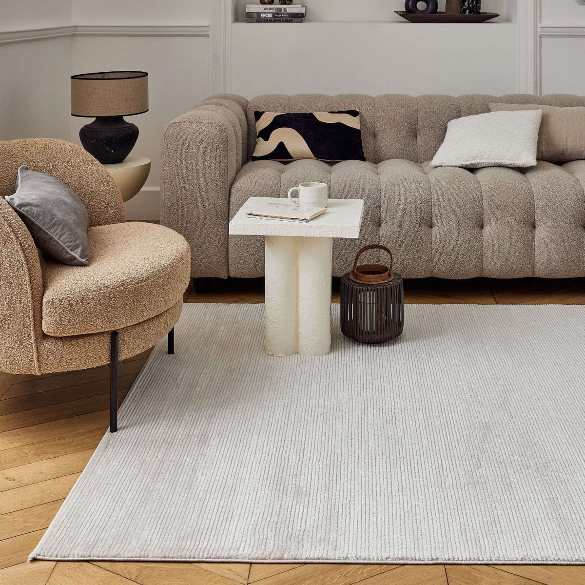The Rugs Rugs Carmel Beige-Cream Striped Rug | 6020 House of Isabella UK