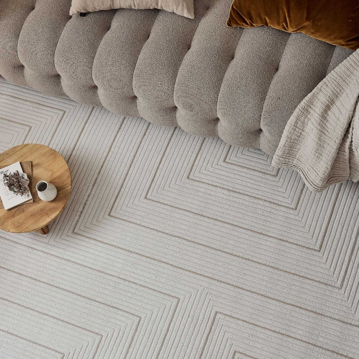 The Rugs Rugs Carmel Cream-Beige Geometric Rug | 6040 House of Isabella UK