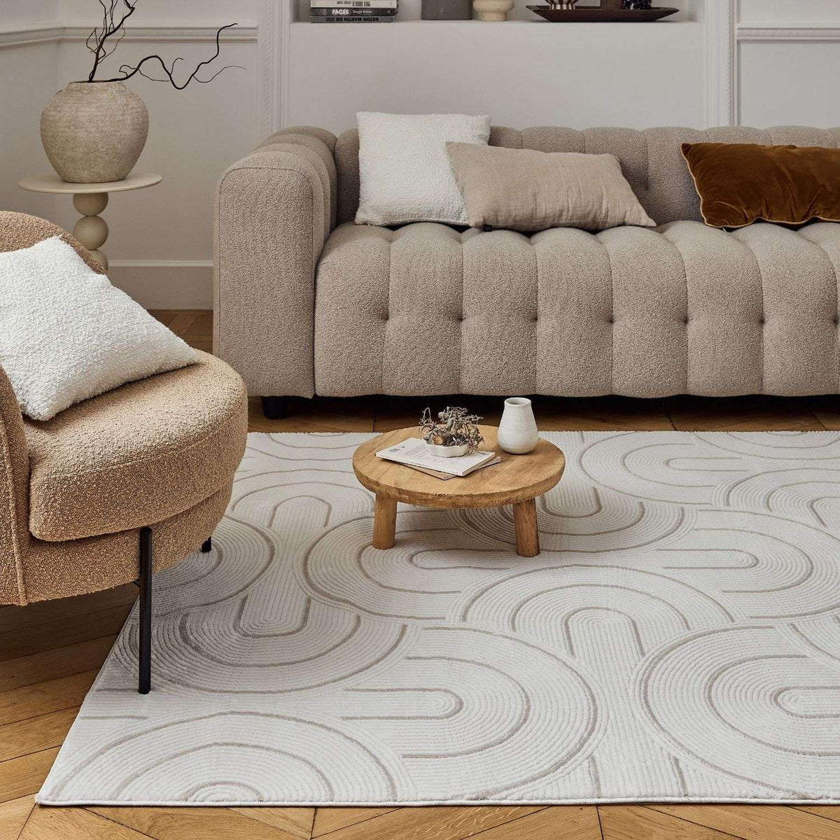 The Rugs Rugs Carmel Cream-Beige Geometric Rug | 6070 House of Isabella UK