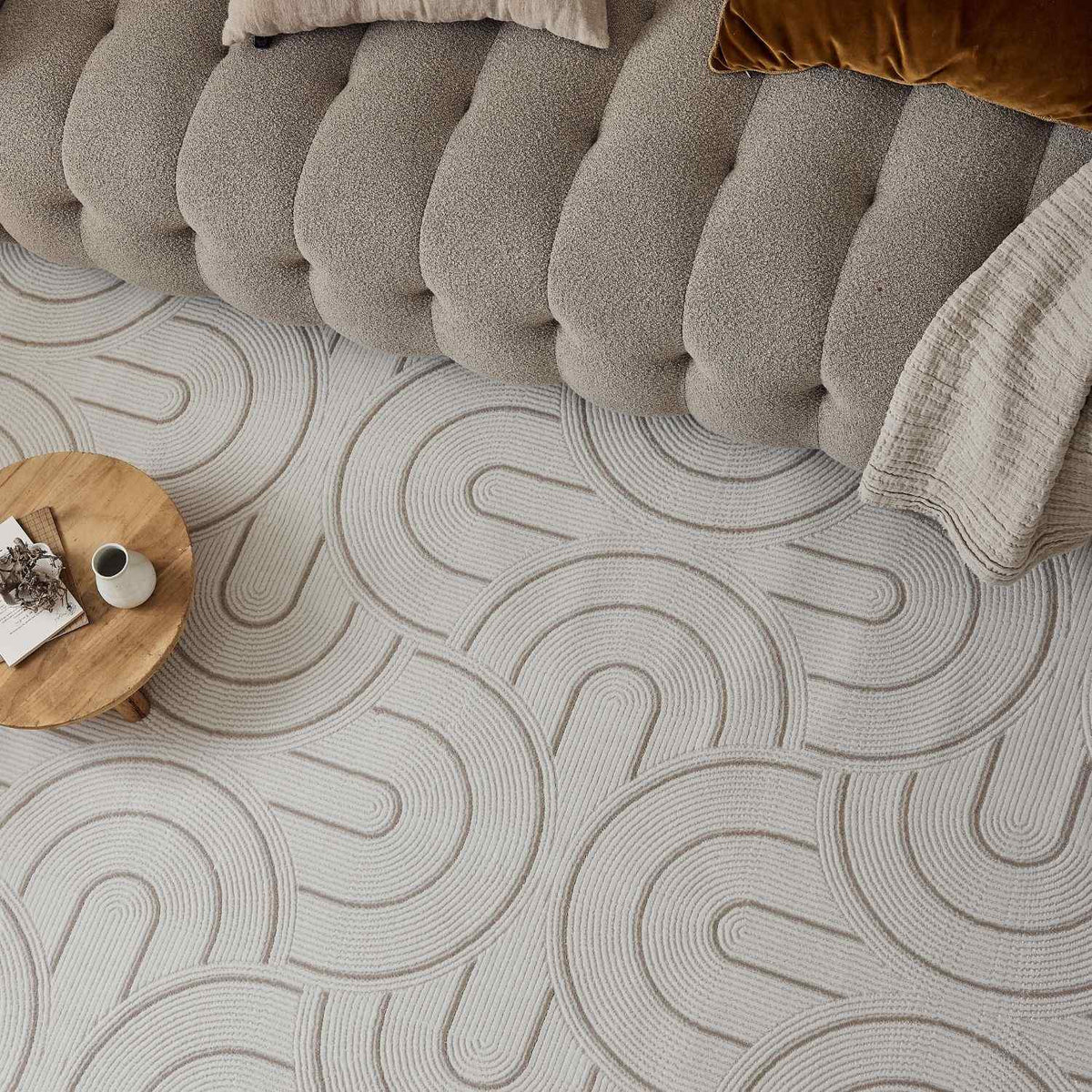The Rugs Rugs Carmel Cream-Beige Geometric Rug | 6070 House of Isabella UK