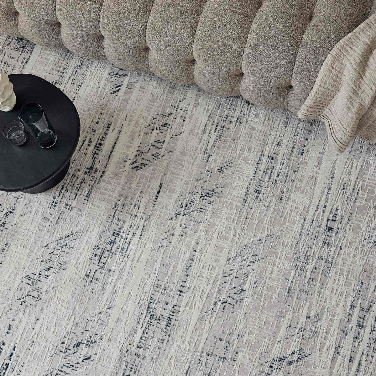 The Rugs Rugs Carmel Cream-Blue Abstract Rug | 6030 House of Isabella UK