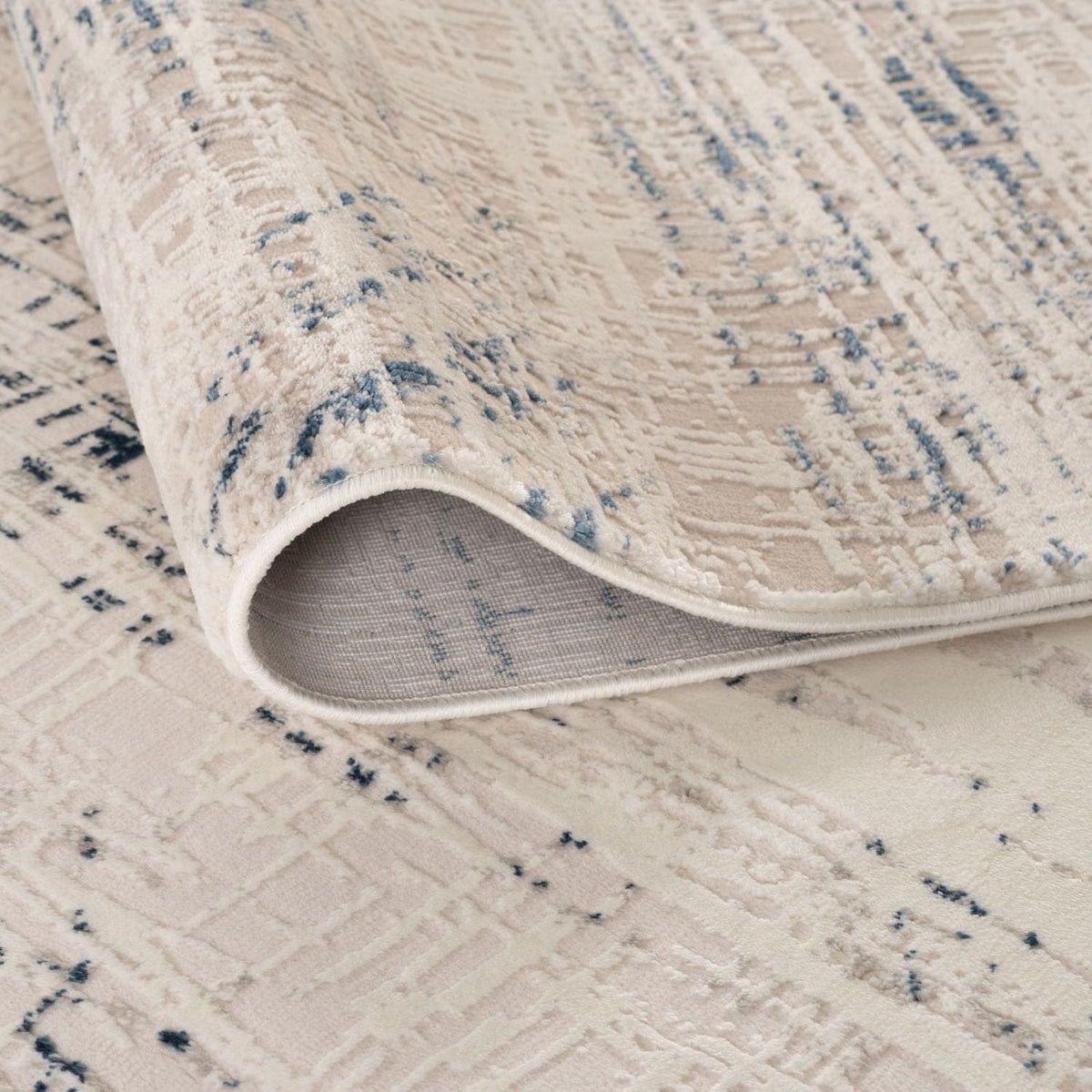 The Rugs Rugs Carmel Cream-Blue Abstract Rug | 6030 House of Isabella UK