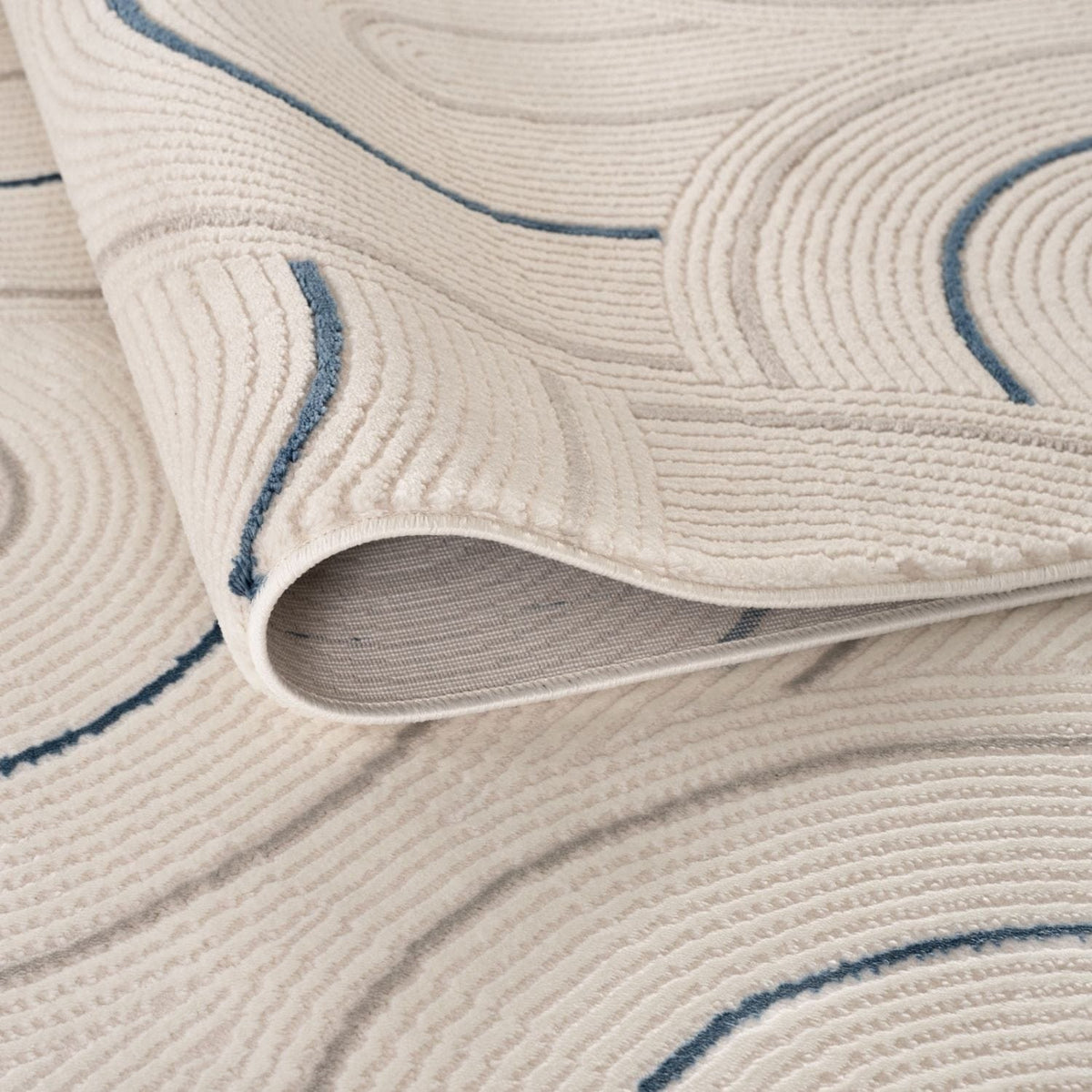 The Rugs Rugs Carmel Cream-Blue Geometric Rug | 6070 House of Isabella UK